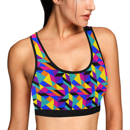 90s Colorful Pattern Print Design 1 Sports Bra