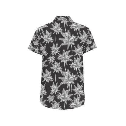 Palm Tree Pattern Print Design PT03 Men's Short Sleeve Button Up Shirt