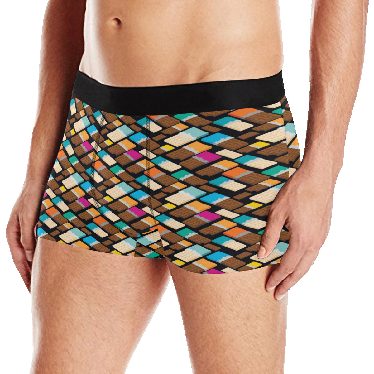 Chocolate Pattern Print Design 02 Men's Boxer Briefs