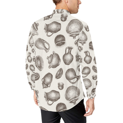 Pottery Pattern Print Design A01 Men's Long Sleeve Shirt