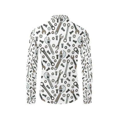 Mechanic Pattern Print Design 03 Men's Long Sleeve Shirt