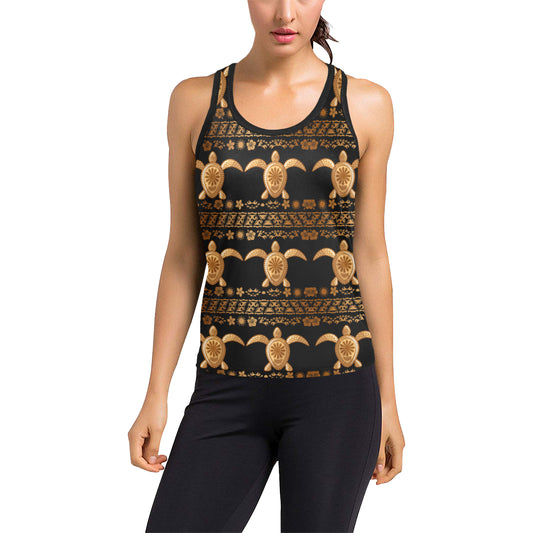 Tribal Sea turtle Polynesian Hawaiian Women's Racerback Tank Top