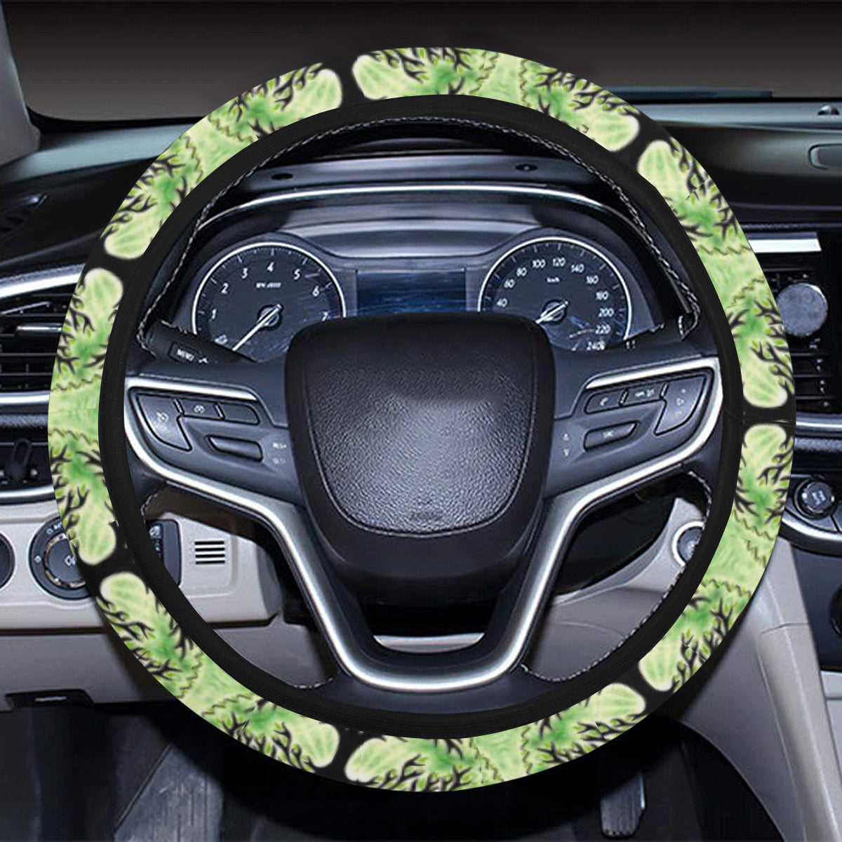 Celtic Pattern Print Design 010 Steering Wheel Cover with Elastic Edge