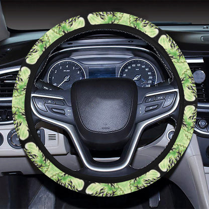 Celtic Pattern Print Design 010 Steering Wheel Cover with Elastic Edge
