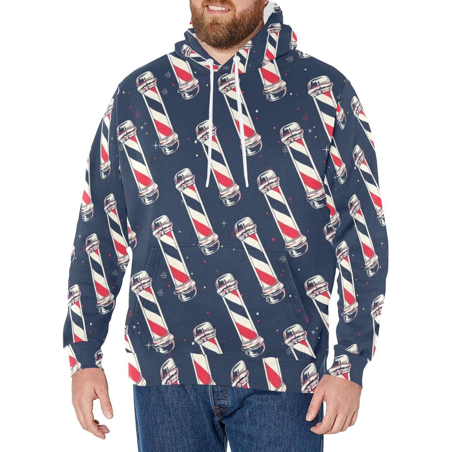 Barber Design Print Pattern JJ003 Men's Pullover Hoodie