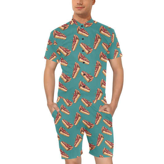 Cheesecake Cherry Pattern Print Design CK03 Men's Romper