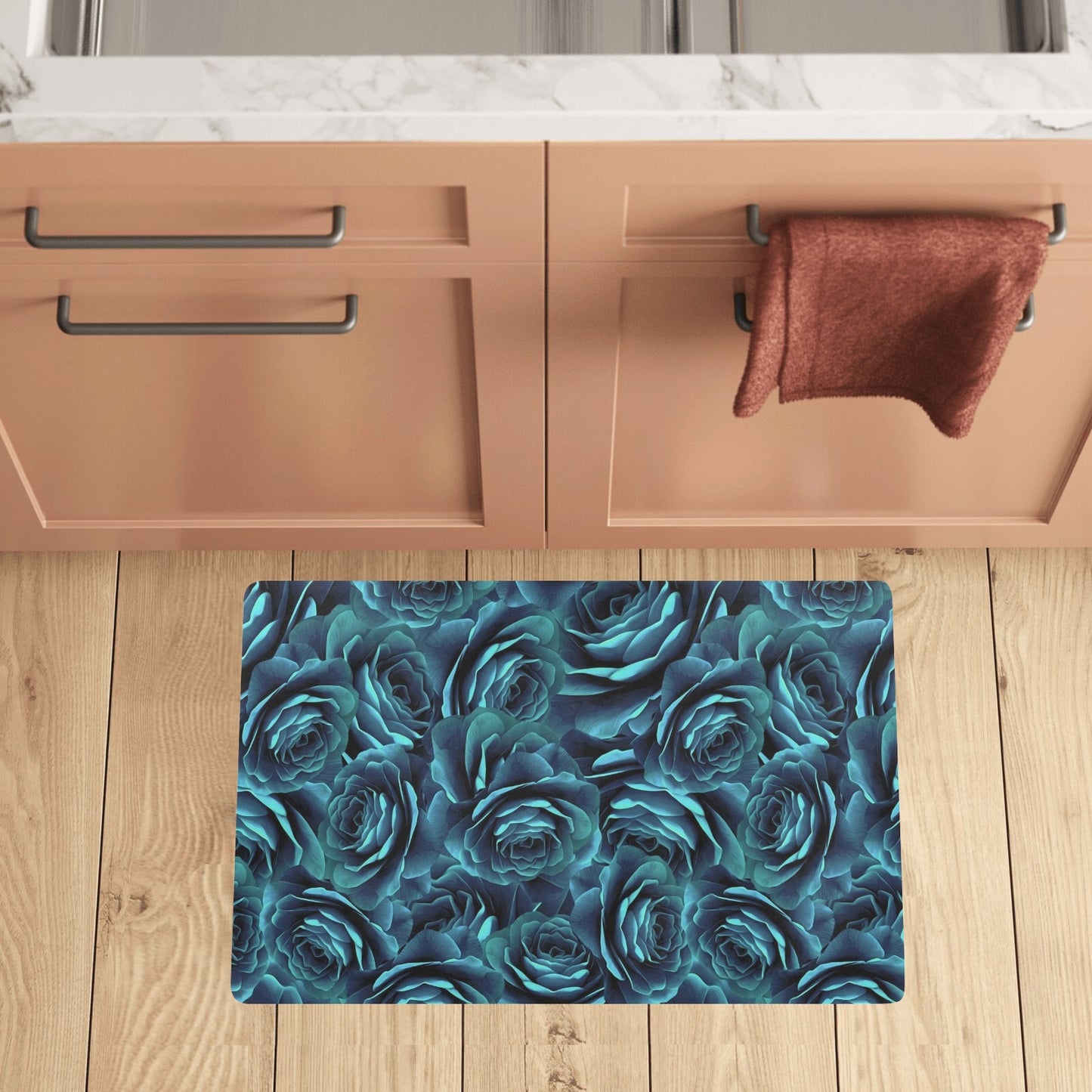 Camellia Pattern Print Design CM04 Kitchen Mat