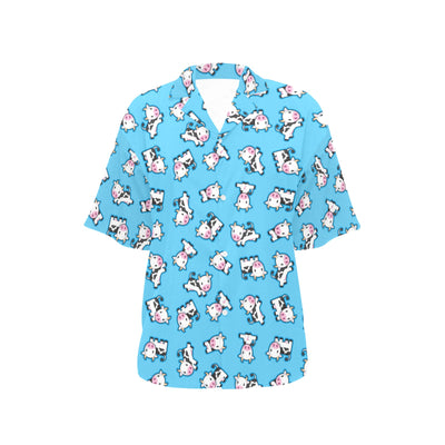 Cow Pattern Print Design 01 Women's Hawaiian Shirt