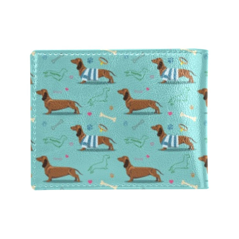 Dachshund Paw Decorative Print Pattern Men's ID Card Wallet