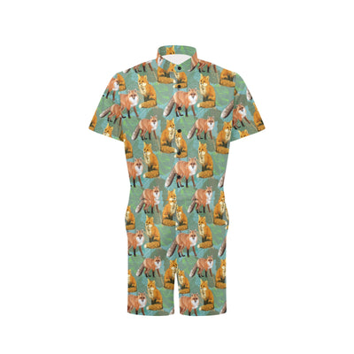 Fox Autumn leaves Themed Men's Romper