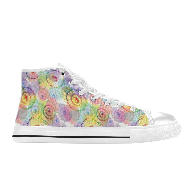 Third Eye Print Design LKS303 High Top Women's White Shoes