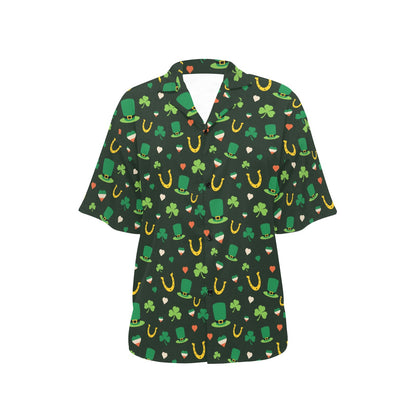 Shamrock Print Design LKS308 Women's Hawaiian Shirt