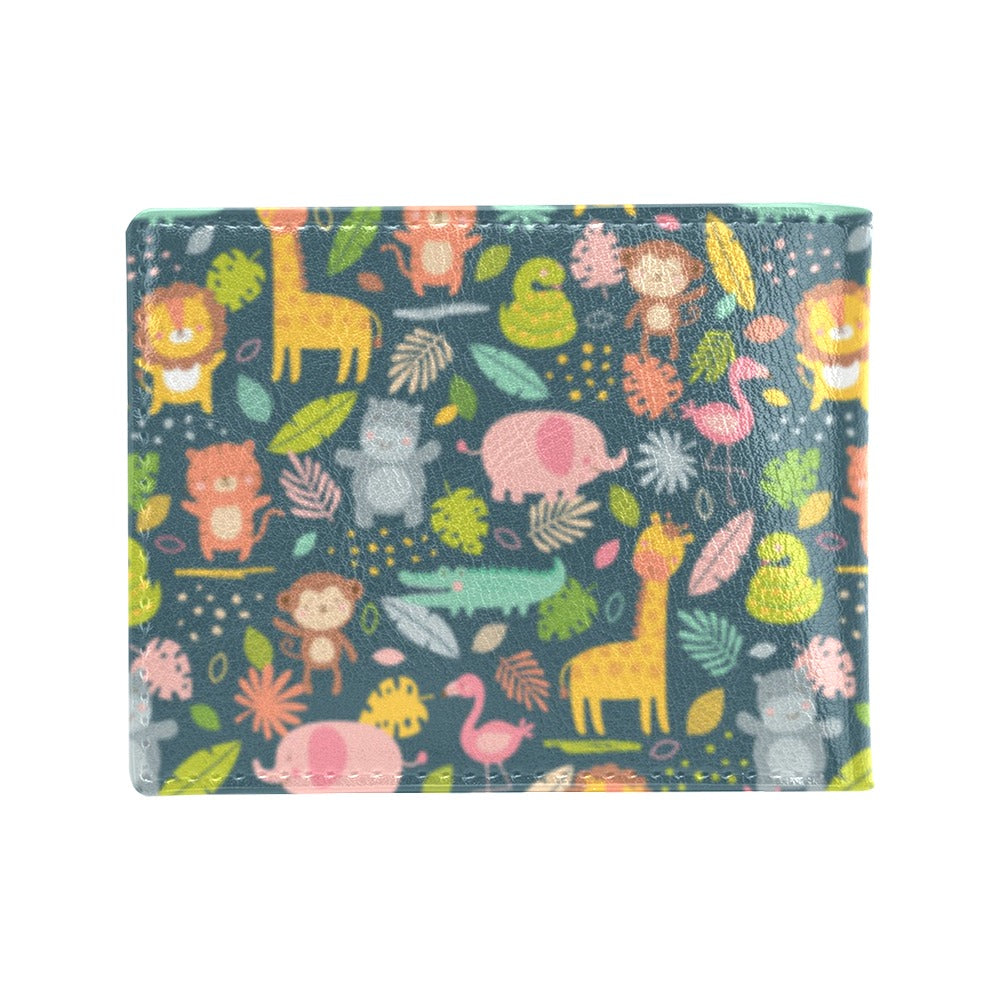 Safari Animal Cartoon Print Design LKS305 Men's ID Card Wallet