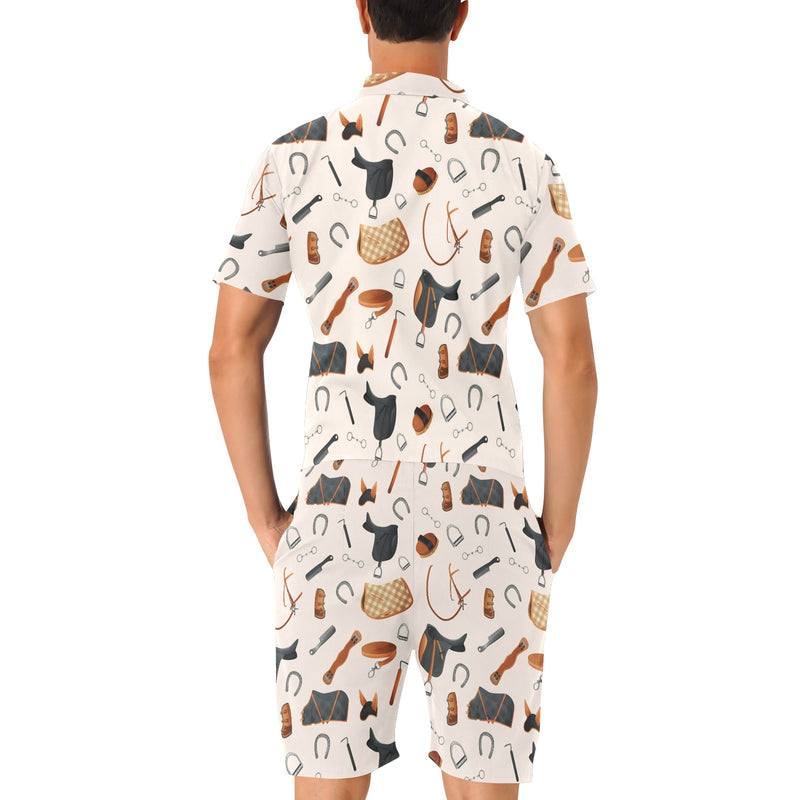 Equestrian Equipment Print Pattern Men's Romper