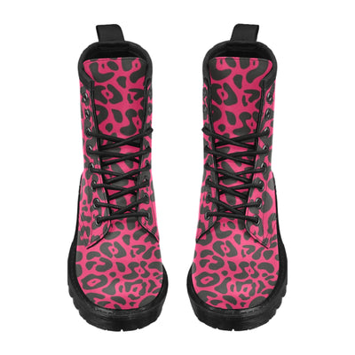 Cheetah Pink Print Pattern Women's Boots