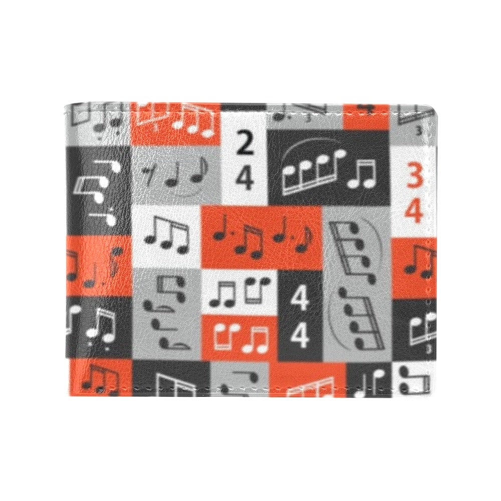 Music Note Design Themed Print Men's ID Card Wallet