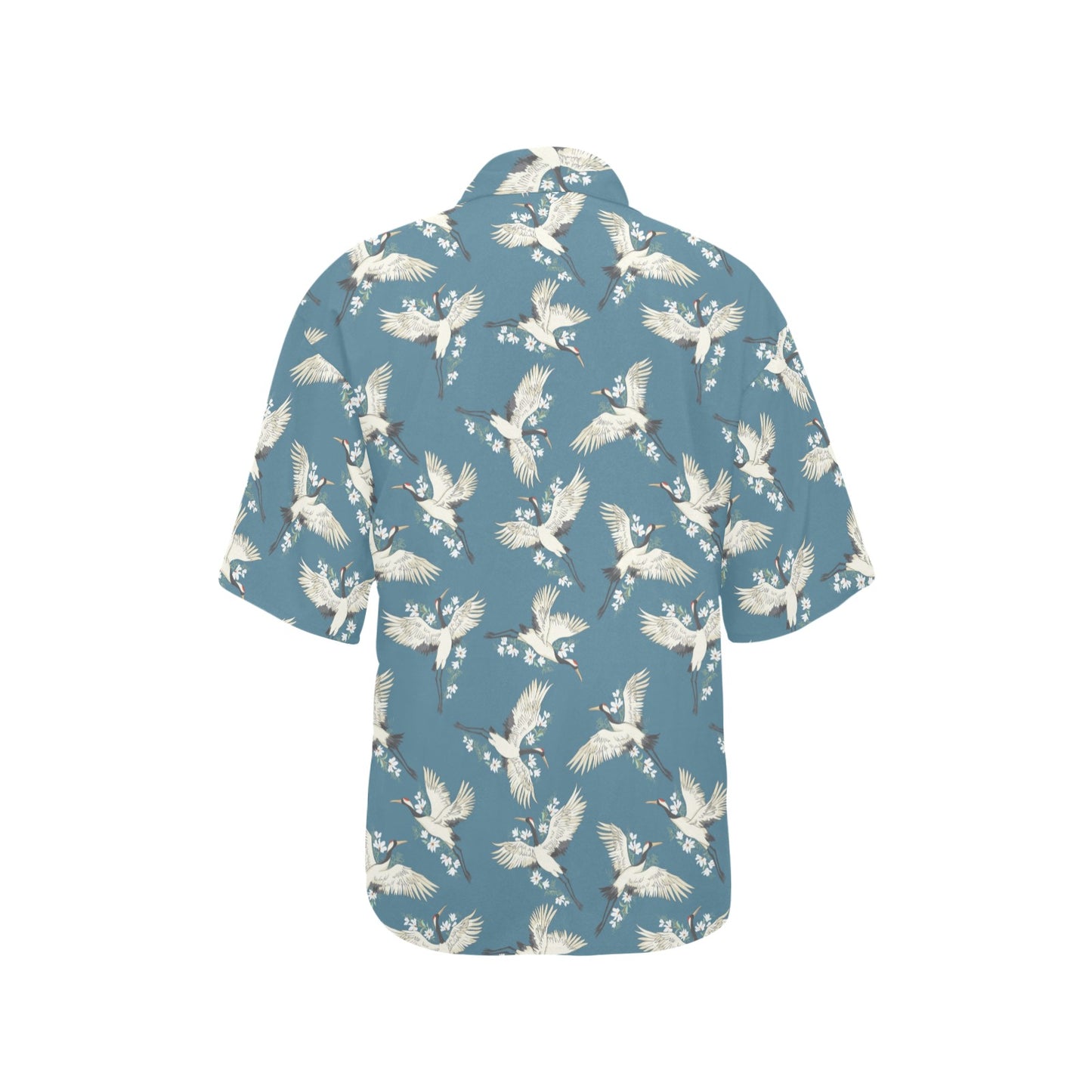Crane Pattern Print Design 02 Women's Hawaiian Shirt