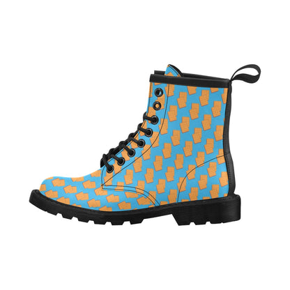 Waffle Print Design LKS304 Women's Boots