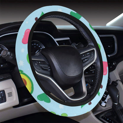 Avocado Pattern Print Design AC09 Steering Wheel Cover with Elastic Edge