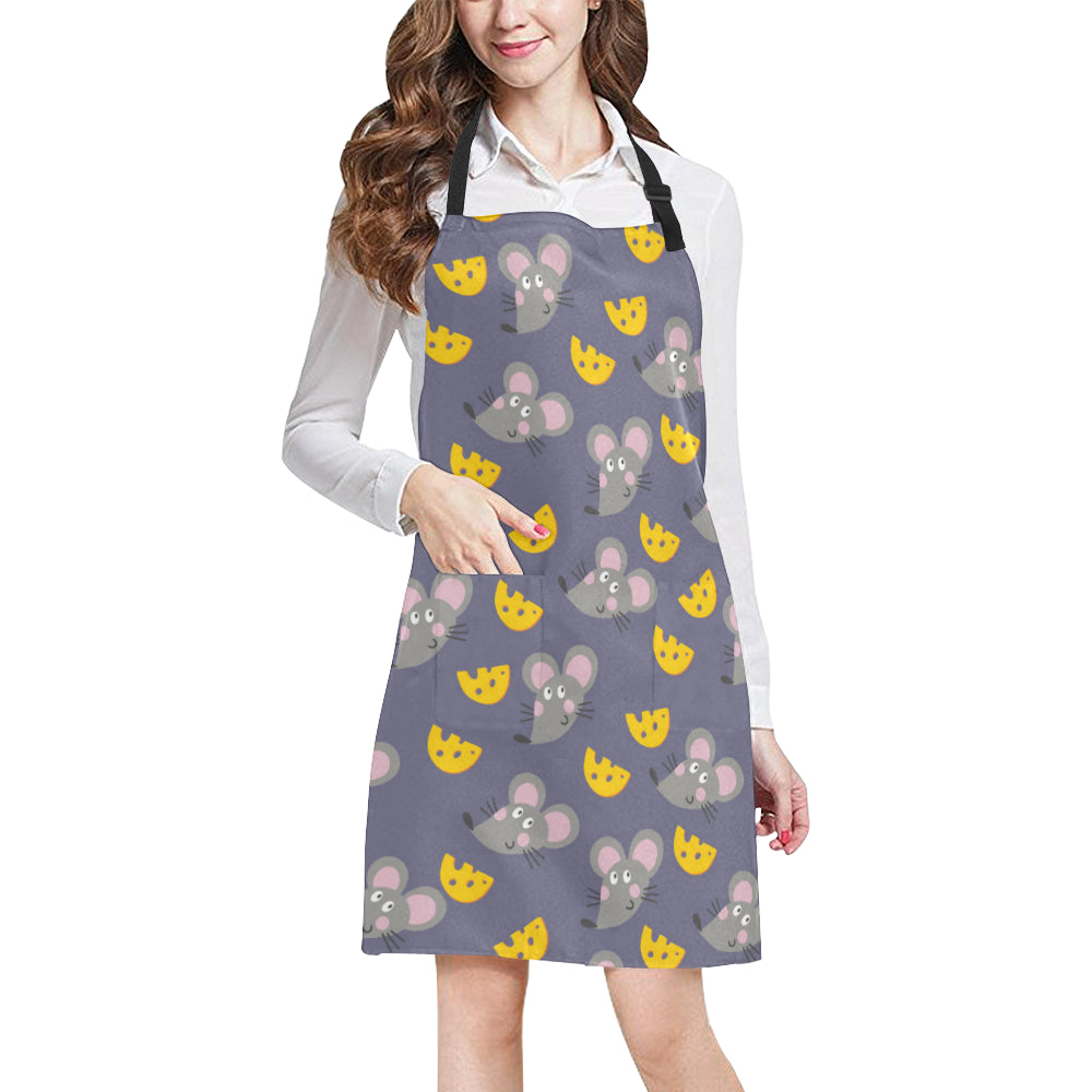 Rat With Cheese Pattern Print Design 01 Apron with Pocket
