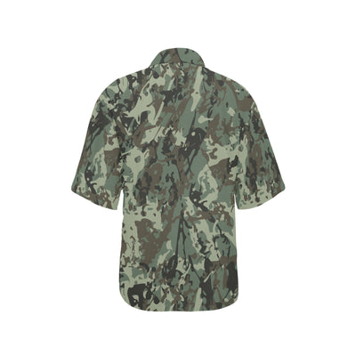 Camouflage Pattern Print Design 06 Women's Hawaiian Shirt