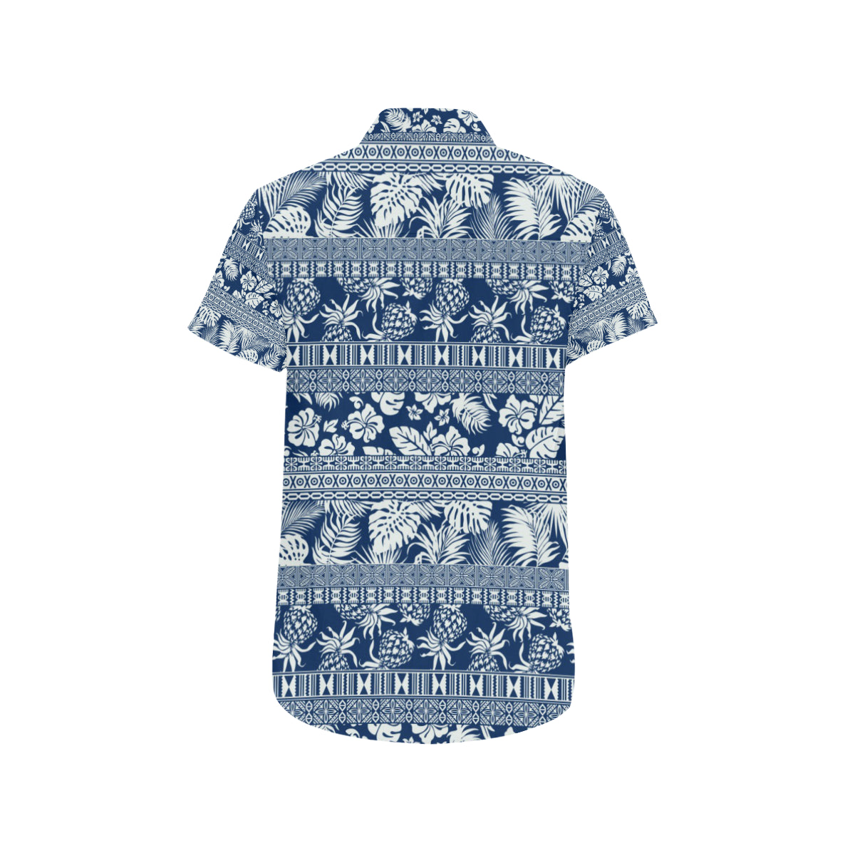 Hawaiian Themed Pattern Print Design H020 Men's Short Sleeve Button Up Shirt