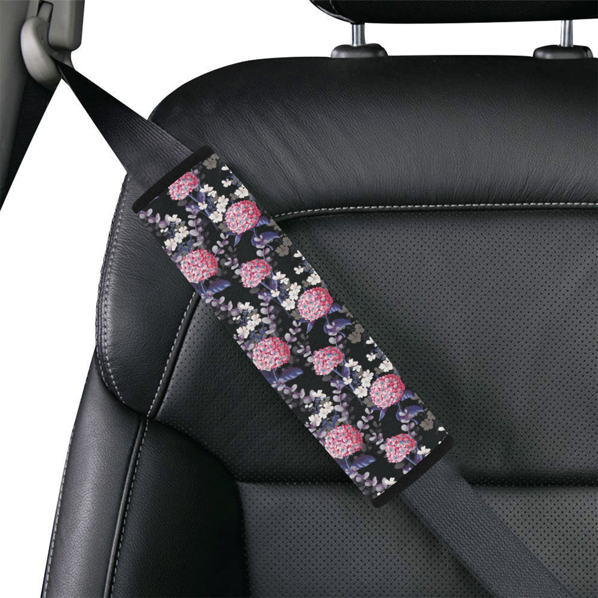 Hydrangea Pattern Print Design HD04 Car Seat Belt Cover