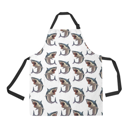 Great White Shark Pattern Print Design 03 Apron with Pocket