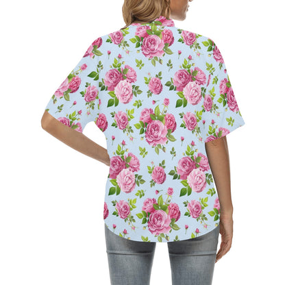 Rose Pink Pattern Print Design RO08 Women's Hawaiian Shirt