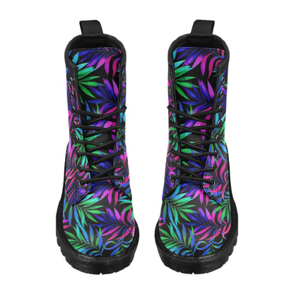 Tropical Flower Pattern Print Design TF010 Women's Boots