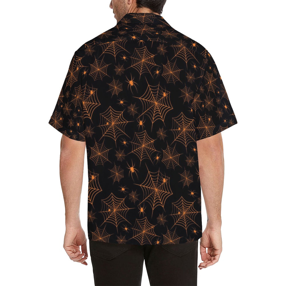 Spider Web Print Design LKS306 Men's Hawaiian Shirt