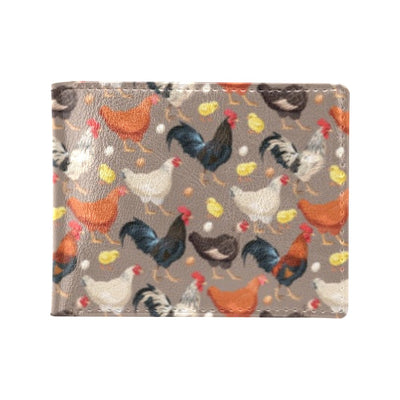 Chicken Evolution Pattern Men's ID Card Wallet