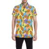 Pineapple Pattern Print Design PP09 Men's Short Sleeve Button Up Shirt