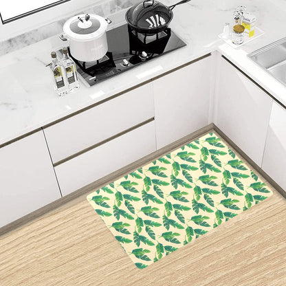 Banana Leaf Pattern Print Design 01 Kitchen Mat