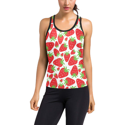 Strawberry Pattern Print Design SB01 Women's Racerback Tank Top