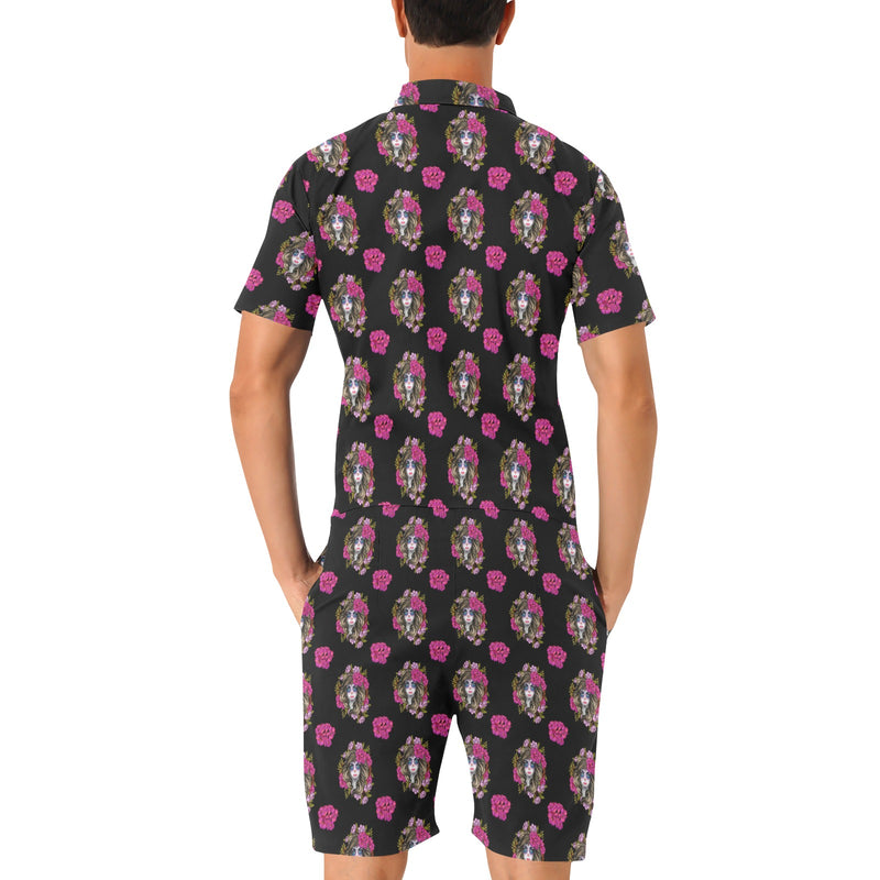 Day of the Dead Makeup Girl Men's Romper