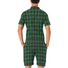 Green Tartan Plaid Pattern Men's Romper