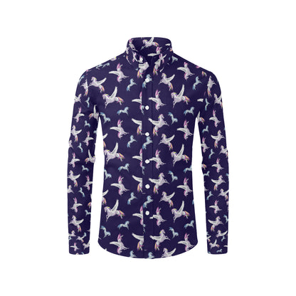 Pegasus Pattern Print Design 02 Men's Long Sleeve Shirt