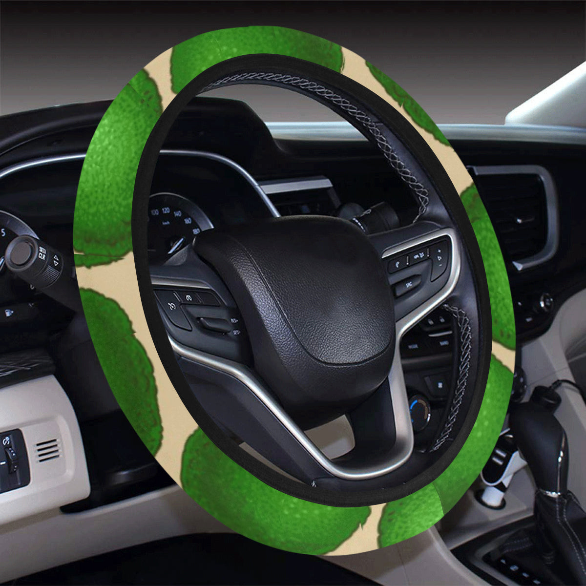 Avocado Pattern Print Design AC010 Steering Wheel Cover with Elastic Edge
