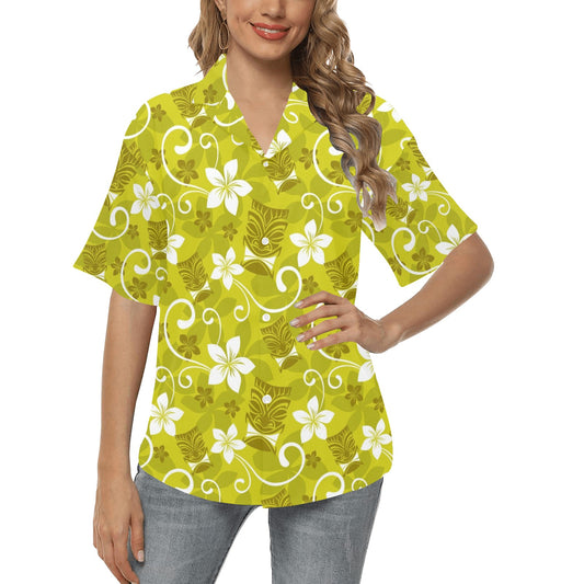Hawaiian Themed Pattern Print Design H019 Women's Hawaiian Shirt