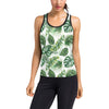 Green Pattern Tropical Palm Leaves Women's Racerback Tank Top