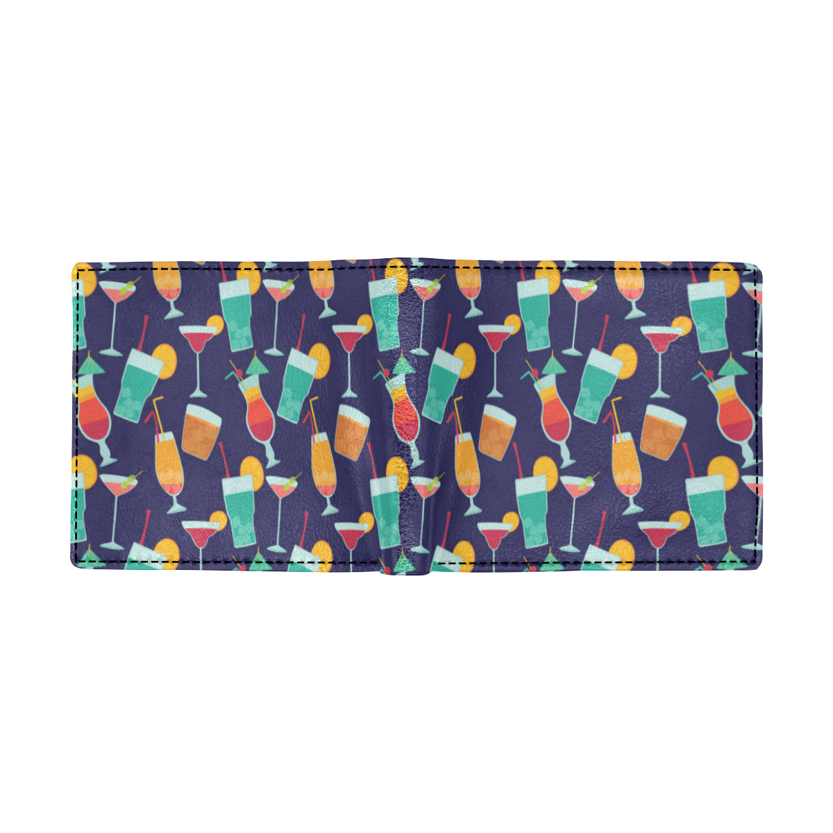 Cocktail Pattern Print Design 06 Men's ID Card Wallet