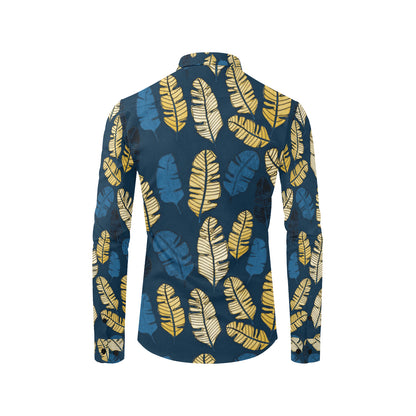 Banana Leaf Pattern Print Design BL09 Men's Long Sleeve Shirt