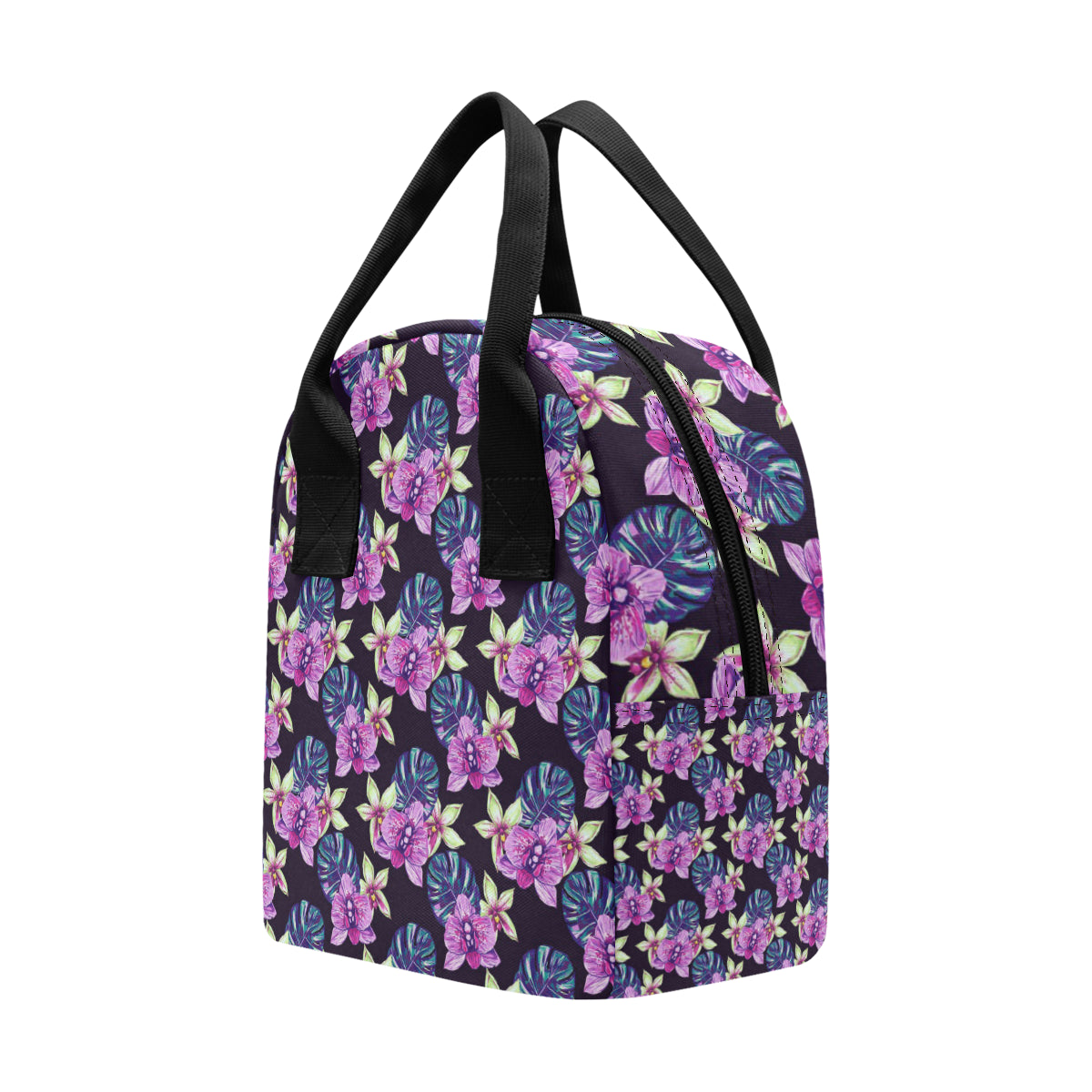 Orchid Pattern Print Design OR010 Insulated Lunch Bag