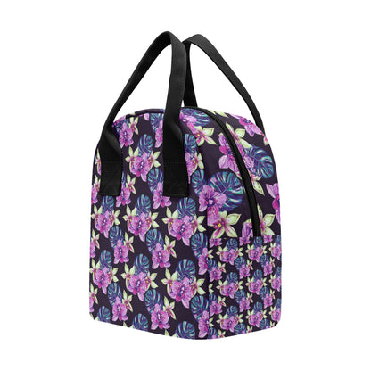 Orchid Pattern Print Design OR010 Insulated Lunch Bag
