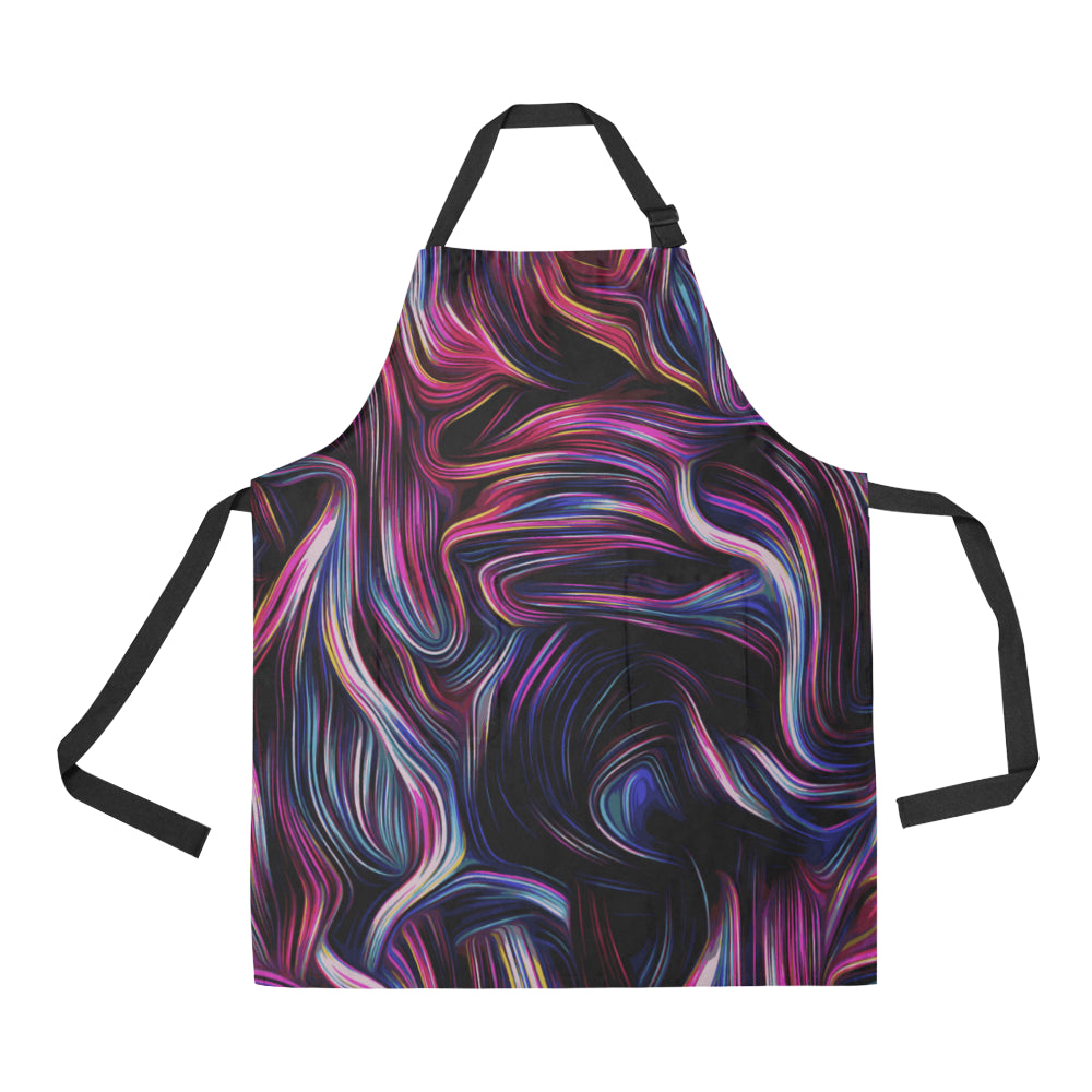 Liquid Pattern Print Design 01 Apron with Pocket