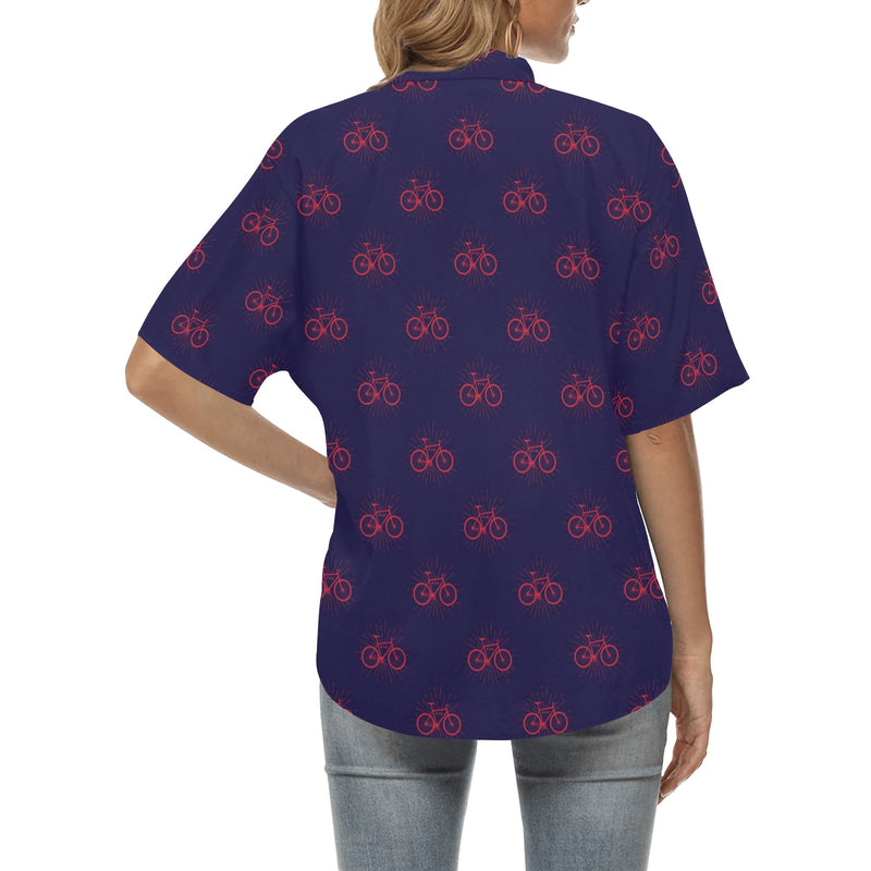 Bicycle Pattern Print Design 01 Women's Hawaiian Shirt