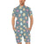 Hibiscus Pattern Print Design HB033 Men's Romper