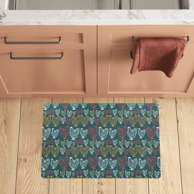 Rooster Hand Draw Design Kitchen Mat