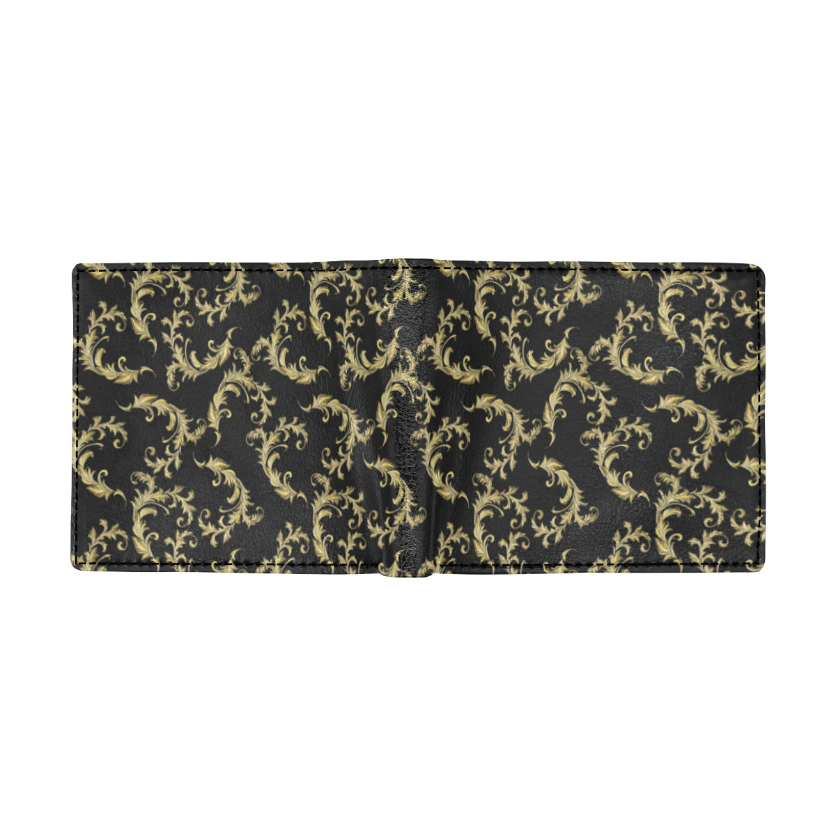 Baroque Golden Pattern Print Design 01 Men's ID Card Wallet
